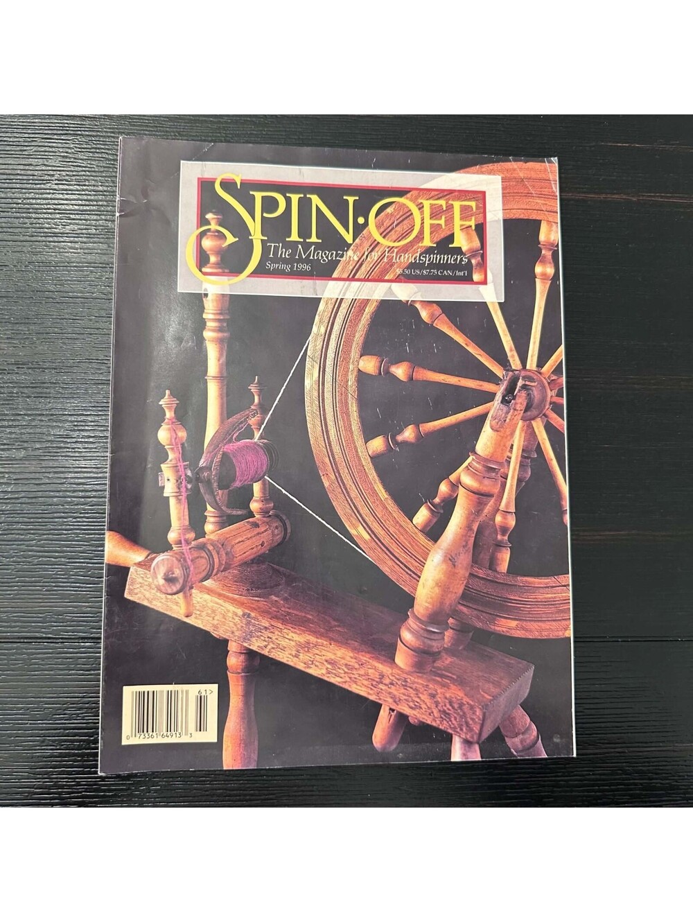 Spin Off Magazine Spring 1996 Handspinning Spinning Wheel Fiber Arts Vintage EUC